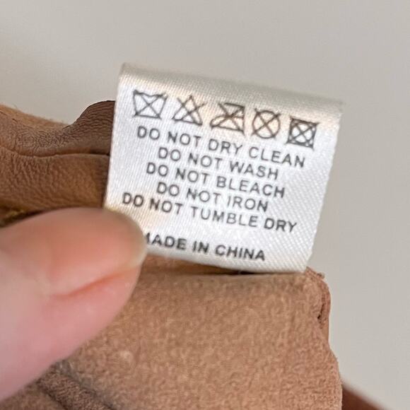 RYDER Soft Australia Lamb Leather Brown Mini Skirt Size 6 Quiet Luxury Old Money - Picture 6 of 7